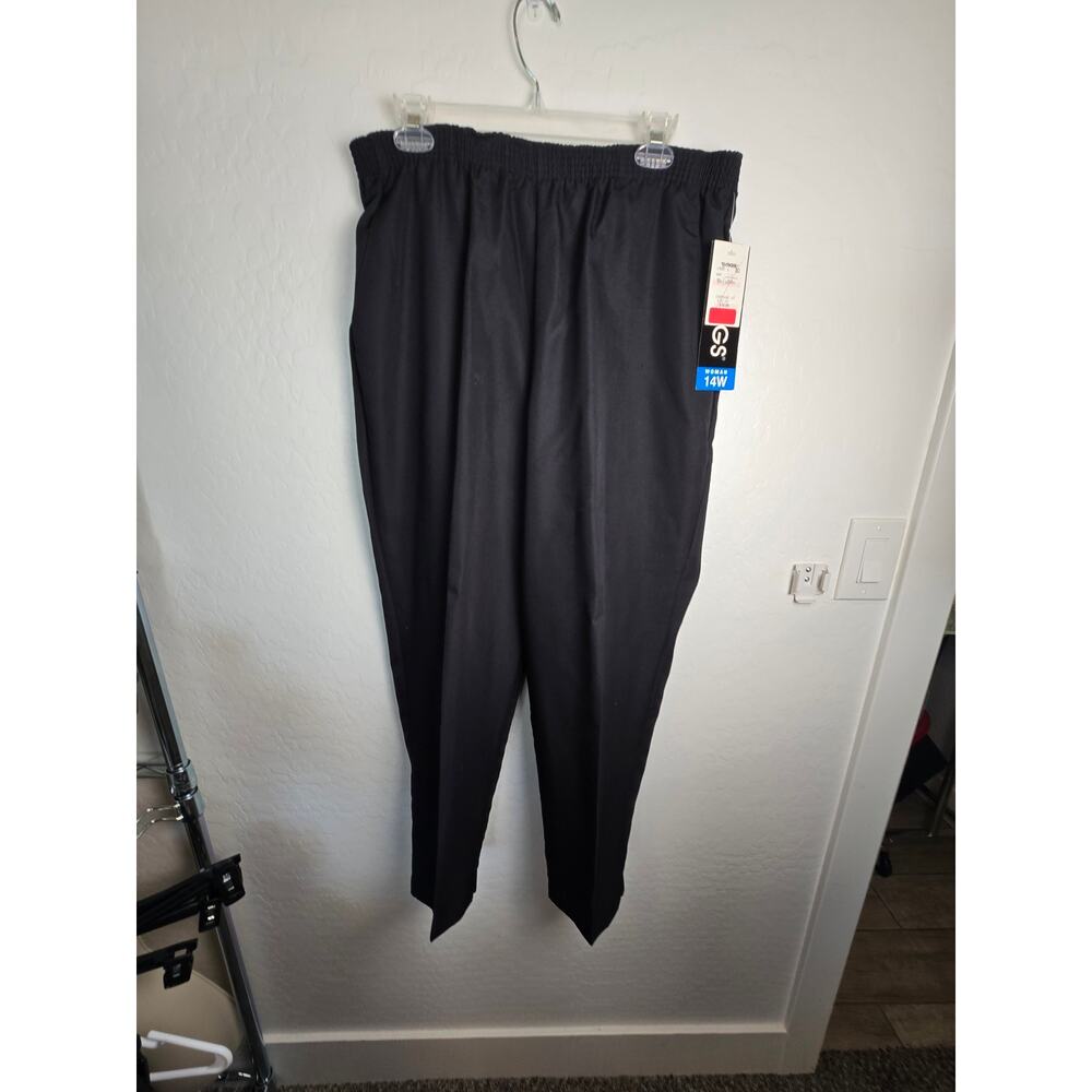 Briggs Pants NWT Black pockets size 14 w elastic waist  pockets